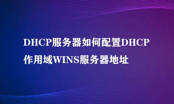 DHCP服务器如何配置DHCP作用域WINS服务器地址