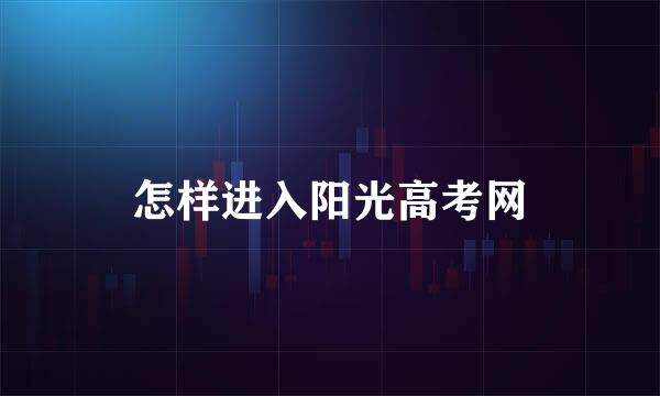 怎样进入阳光高考网