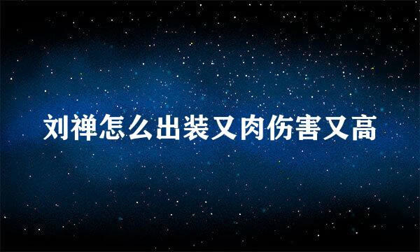 刘禅怎么出装又肉伤害又高