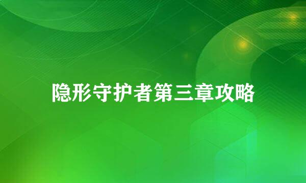 隐形守护者第三章攻略