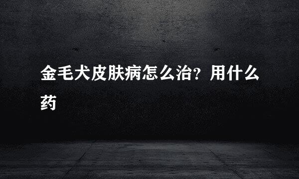 金毛犬皮肤病怎么治？用什么药