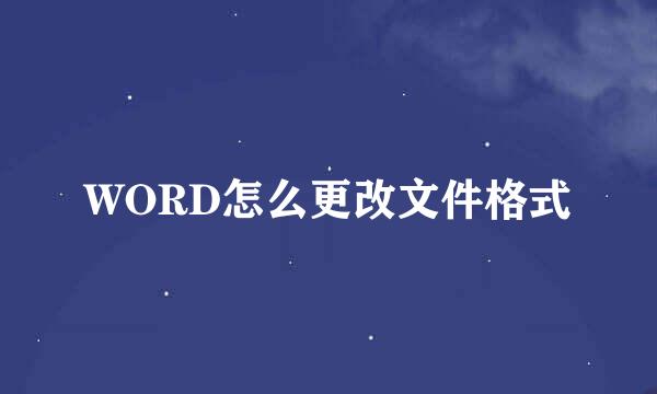 WORD怎么更改文件格式