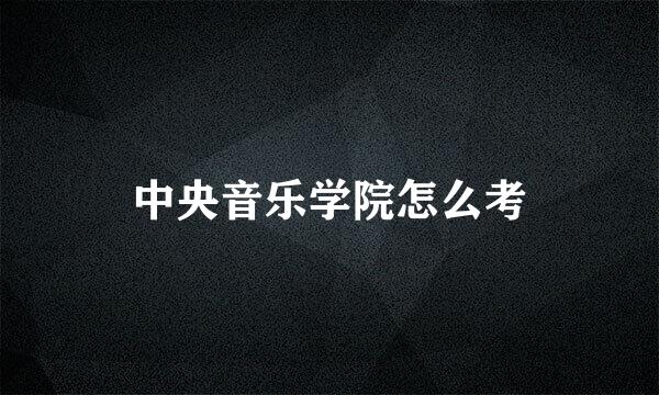 中央音乐学院怎么考