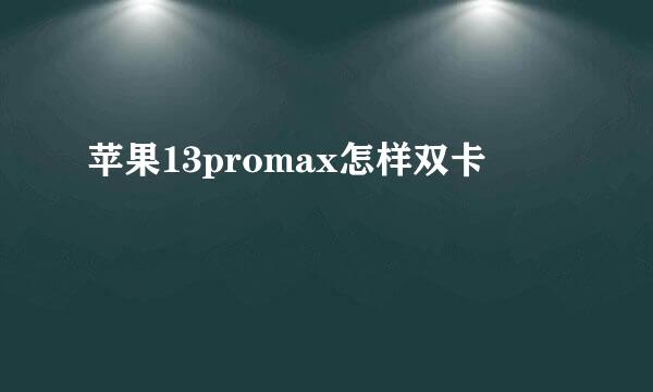 苹果13promax怎样双卡