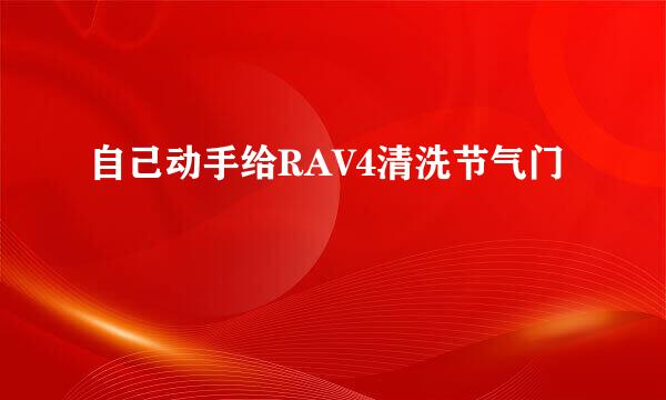 自己动手给RAV4清洗节气门