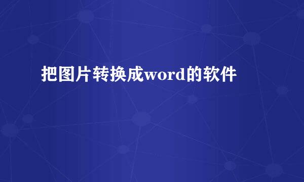 把图片转换成word的软件
