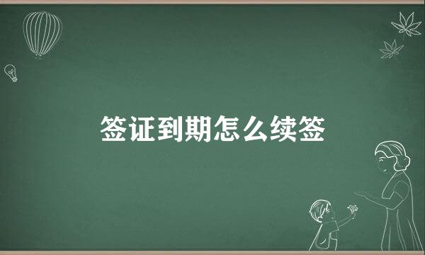 签证到期怎么续签