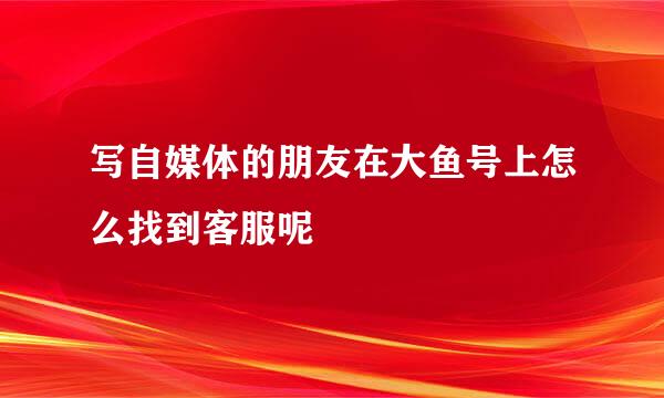 写自媒体的朋友在大鱼号上怎么找到客服呢