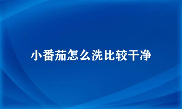 小番茄怎么洗比较干净