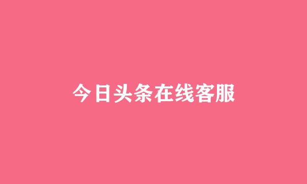 今日头条在线客服