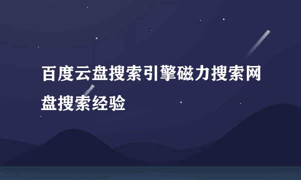 百度云盘搜索引擎磁力搜索网盘搜索经验