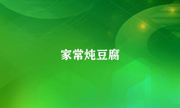家常炖豆腐