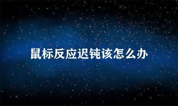 鼠标反应迟钝该怎么办