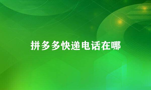 拼多多快递电话在哪