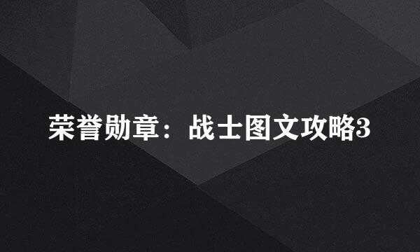 荣誉勋章：战士图文攻略3