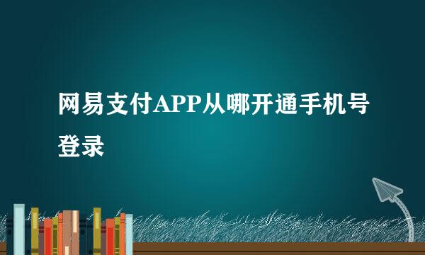 网易支付APP从哪开通手机号登录