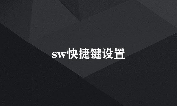 sw快捷键设置