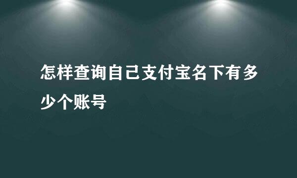 怎样查询自己支付宝名下有多少个账号