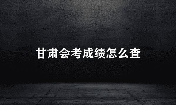 甘肃会考成绩怎么查