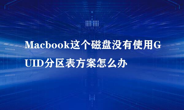 Macbook这个磁盘没有使用GUID分区表方案怎么办