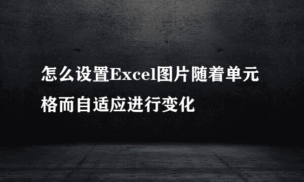 怎么设置Excel图片随着单元格而自适应进行变化