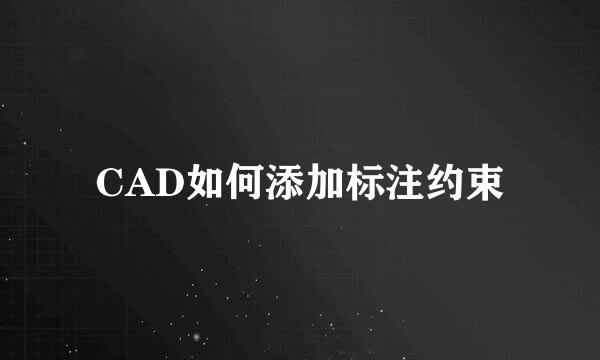 CAD如何添加标注约束