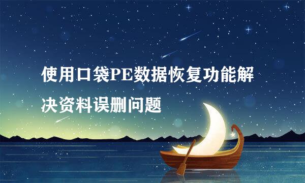 使用口袋PE数据恢复功能解决资料误删问题
