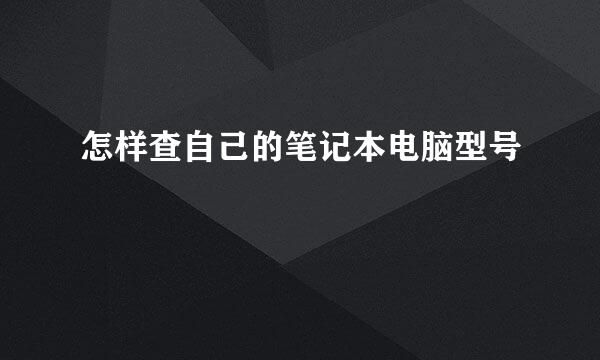怎样查自己的笔记本电脑型号