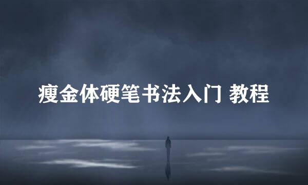 瘦金体硬笔书法入门 教程