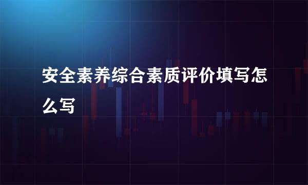 安全素养综合素质评价填写怎么写