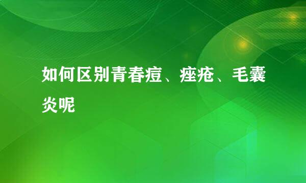 如何区别青春痘、痤疮、毛囊炎呢