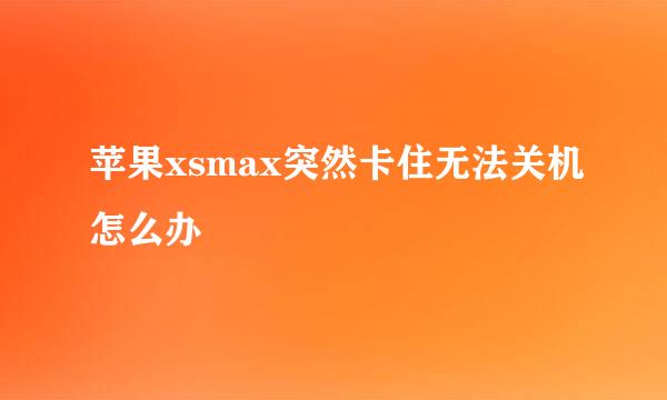 苹果xsmax突然卡住无法关机怎么办