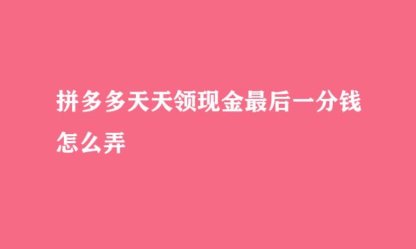 拼多多天天领现金最后一分钱怎么弄
