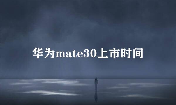 华为mate30上市时间