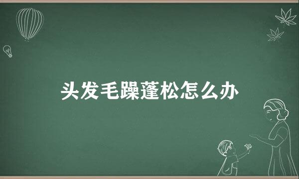 头发毛躁蓬松怎么办