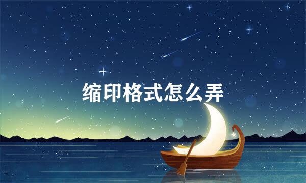 缩印格式怎么弄