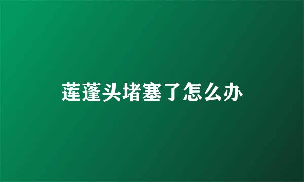 莲蓬头堵塞了怎么办