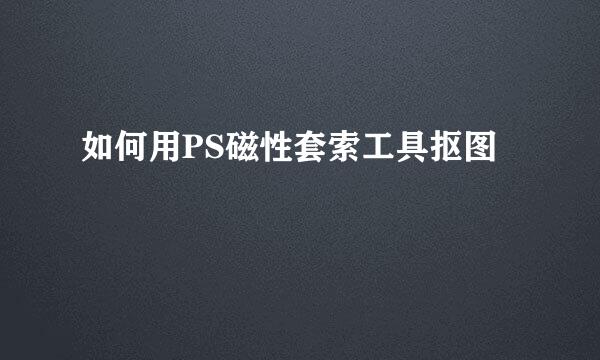 如何用PS磁性套索工具抠图