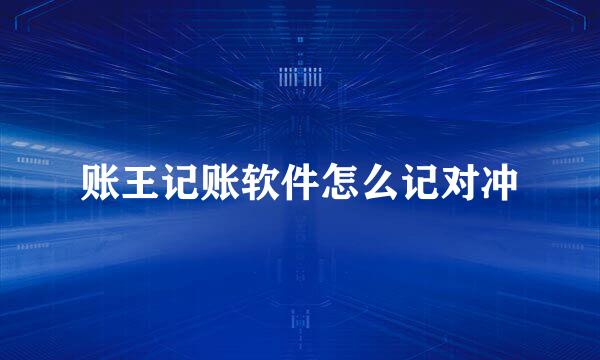 账王记账软件怎么记对冲