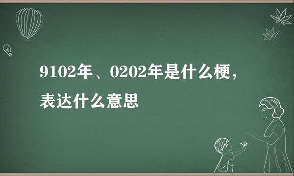 9102年、0202年是什么梗，表达什么意思