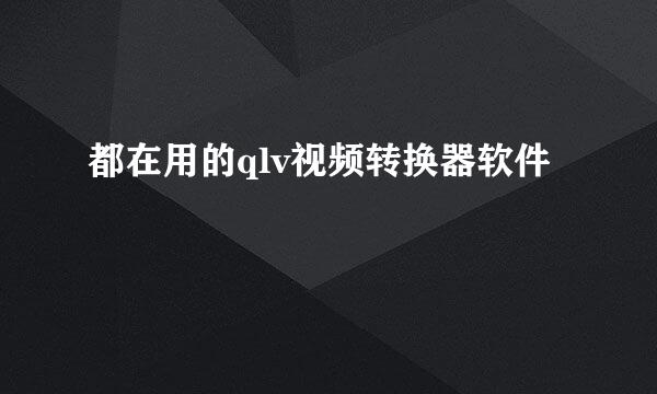都在用的qlv视频转换器软件