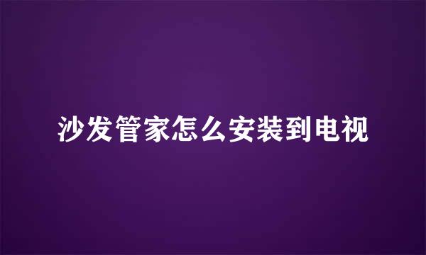 沙发管家怎么安装到电视