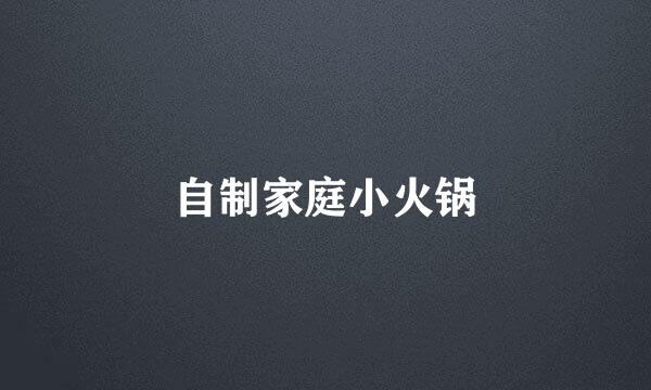 自制家庭小火锅