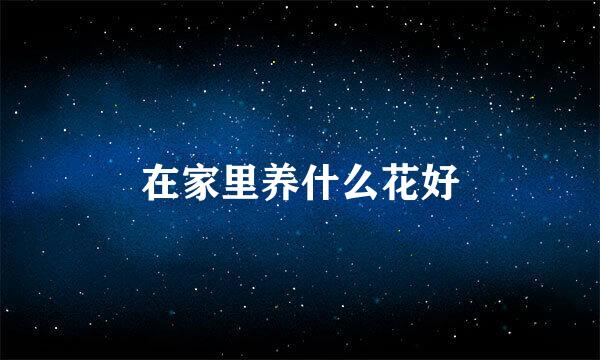 在家里养什么花好