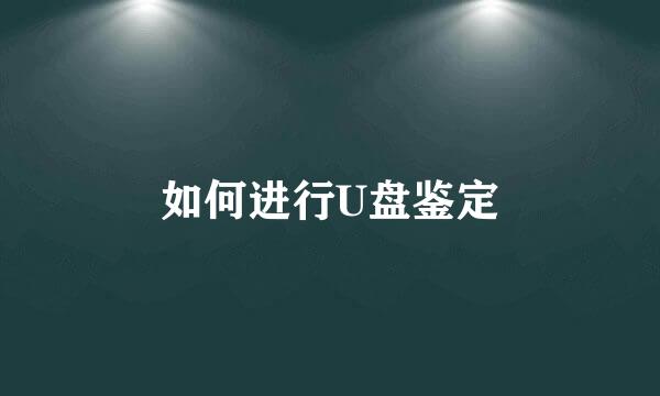 如何进行U盘鉴定