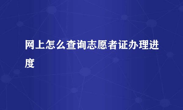 网上怎么查询志愿者证办理进度