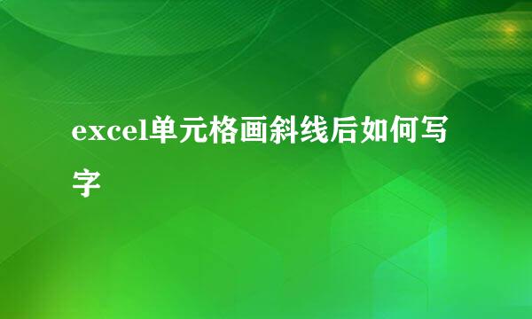 excel单元格画斜线后如何写字
