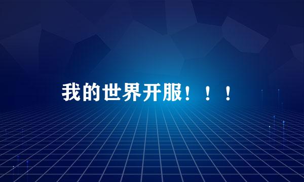 我的世界开服！！！