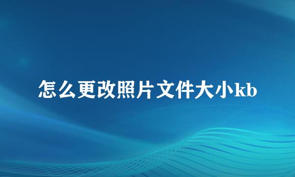 怎么更改照片文件大小kb