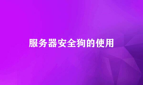 服务器安全狗的使用